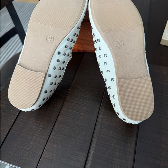 Ophelia Rose White Studded Flats - Picture 3 of 4